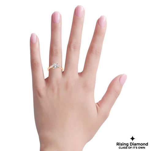 1.0 Ct Cushion F/VS1 Lab Grown Diamond Three Stone Ring