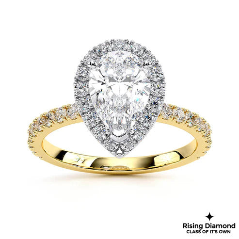 1.25 CT Pear F/VS1 Lab Grown Diamond Halo Ring