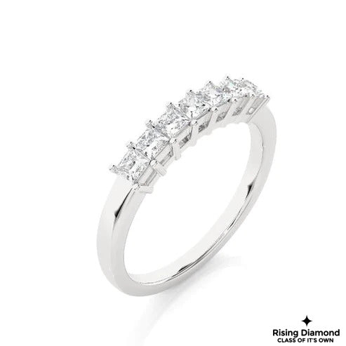0.35 CTW Princess Cut Colorless Moissanite Wedding Band