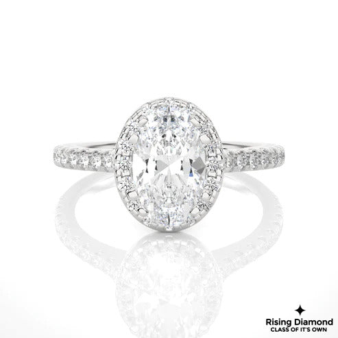 1.05 Ct Oval Cut E-VS1 Lab Grown Diamond Engagement Ring