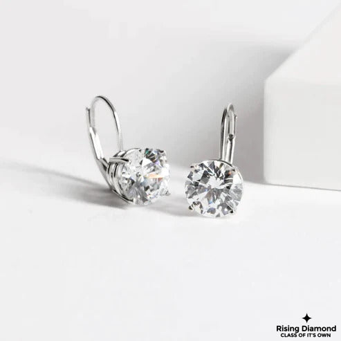 1.22 Ct For Each Round Cut F-VS Lab Grown Diamond Gold Earring