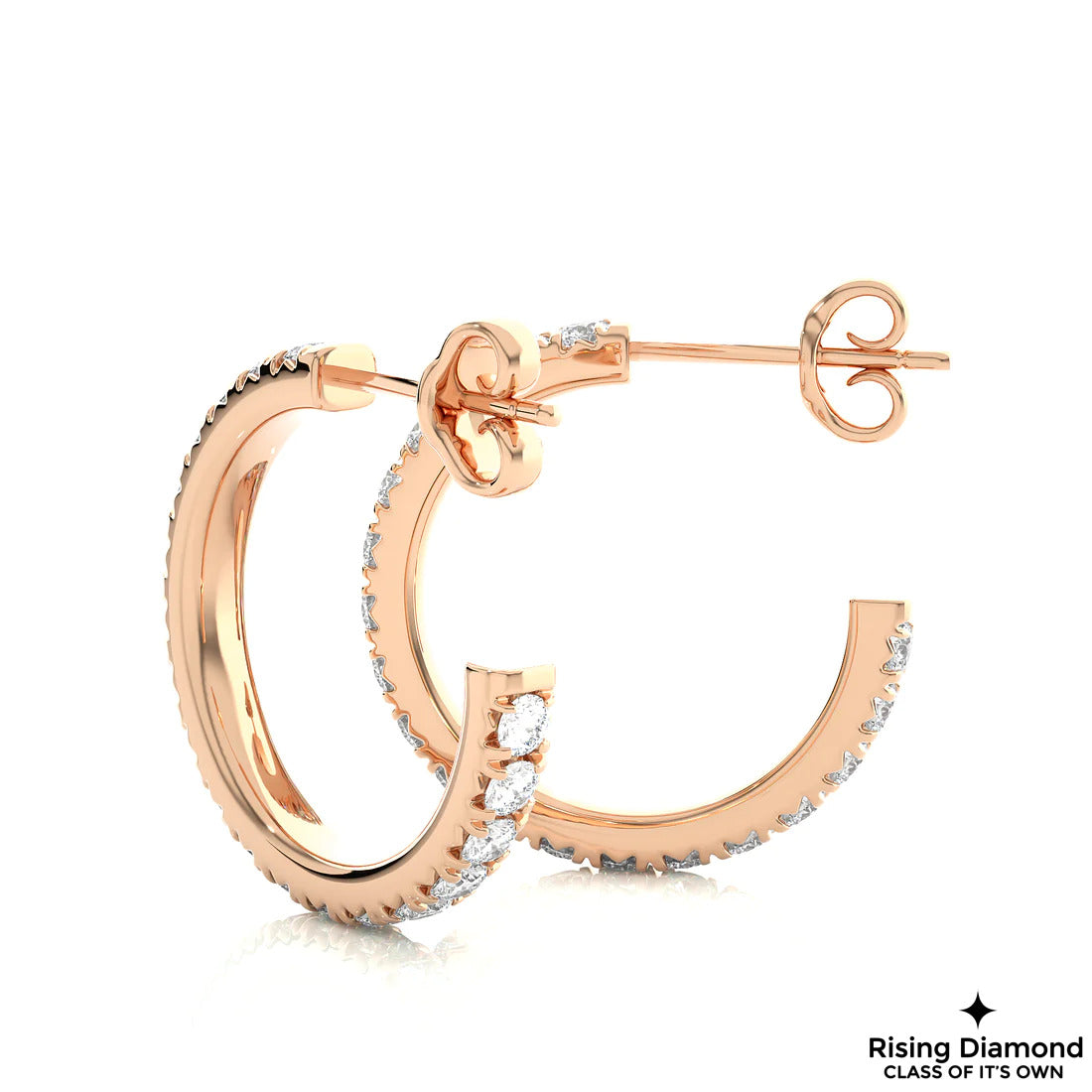 1.4 TCW Round Cut Lab Grown Diamond Gold Earring