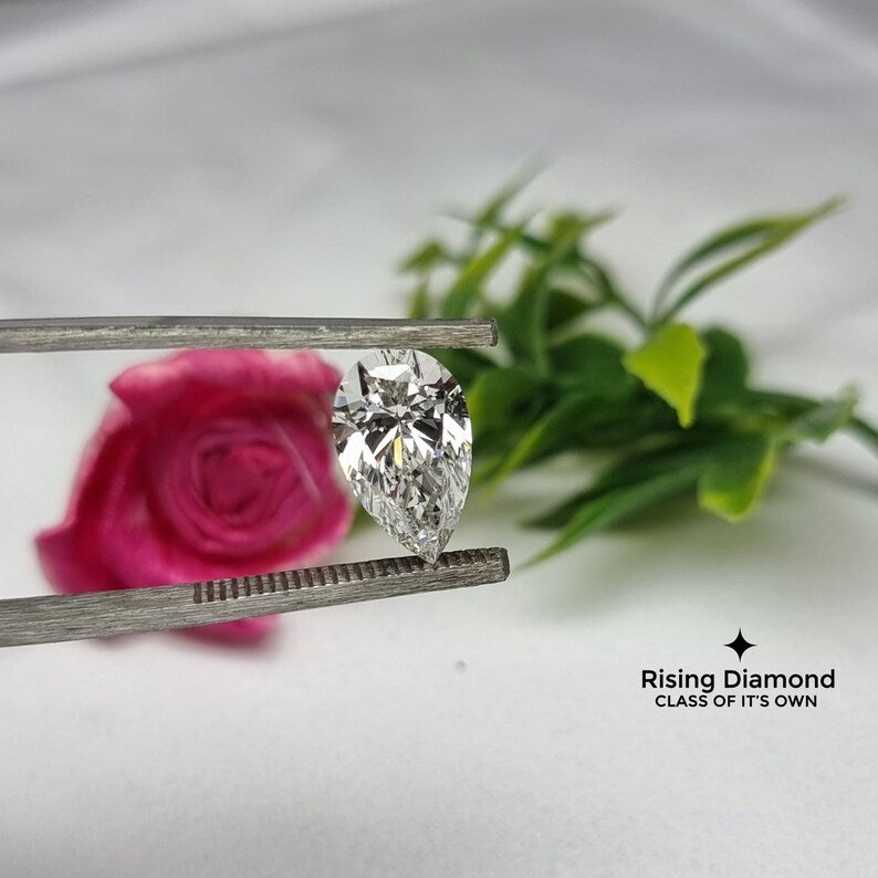4.12 CT Pear Cut Lab Created Diamond F/VS For Jewelry Craft
