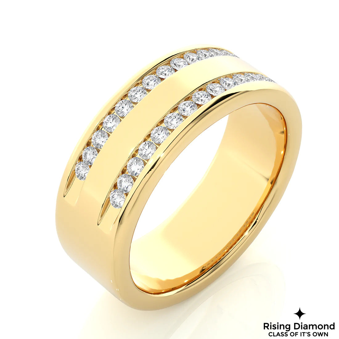 0.75 CTW Round Cut Colorless Moissanite Wedding Band