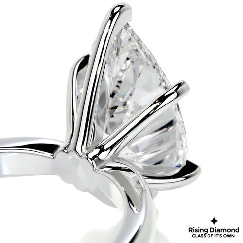 3.91 Ct Pear Cut Colorless Moissanite Solitaire Ring