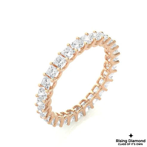 0.82 CTW Princess Cut Colorless Moissanite Wedding Band
