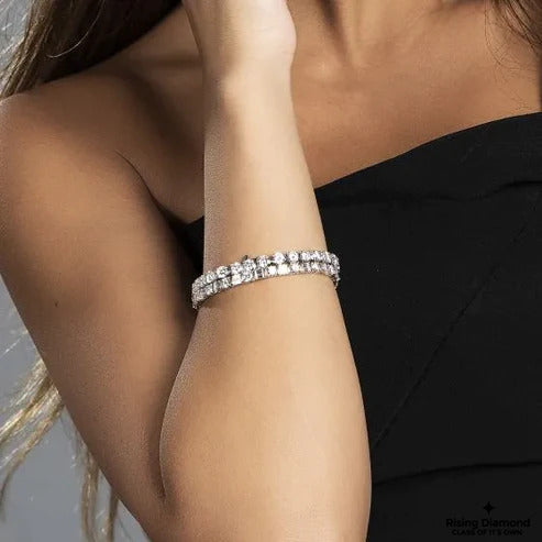 12.00 CTW Round Cut Colorless Moissanite Tennis Bracelet