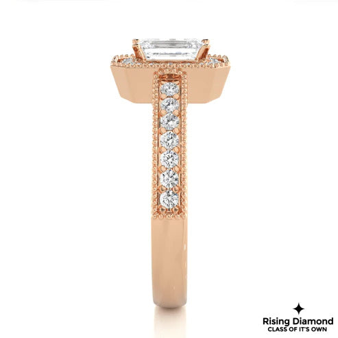 1.22 Ct Emerald Cut F-VS1 Lab Grown Diamond Engagement Ring