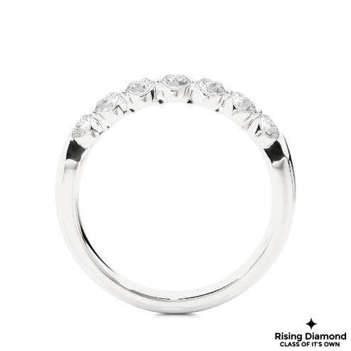 0.25 Ct Round Cut Colorless Moissanite Gold Wedding Band
