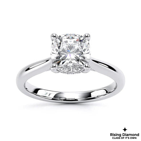 1.25 CT E/VS1 Cushion Cut Lab Grown Diamond Solitaire Ring