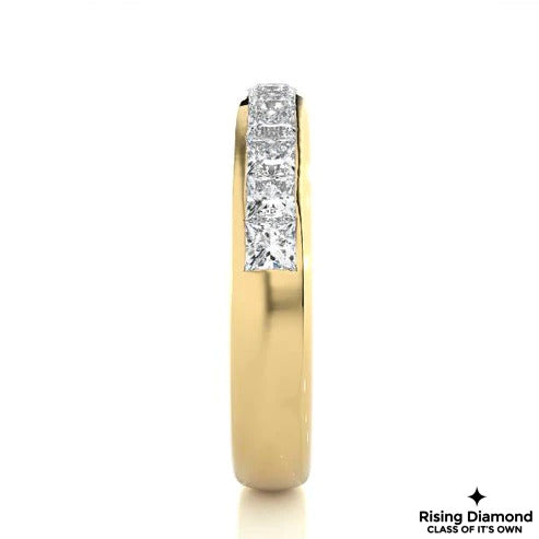 0.30 Princess Colorless Moissanite Wedding Band