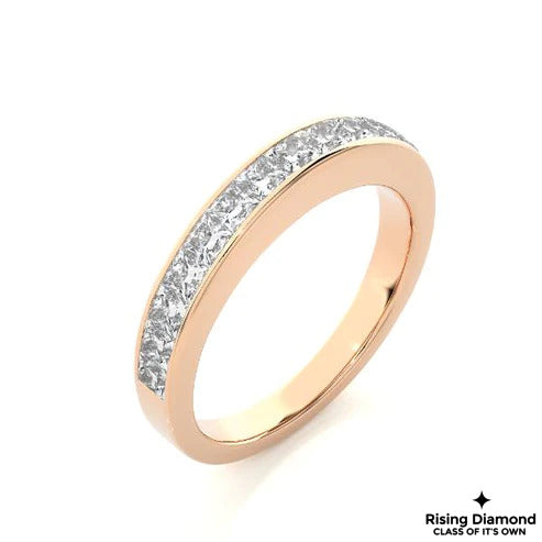 0.45 CTW Princess Cut Colorless Moissanite Wedding Band