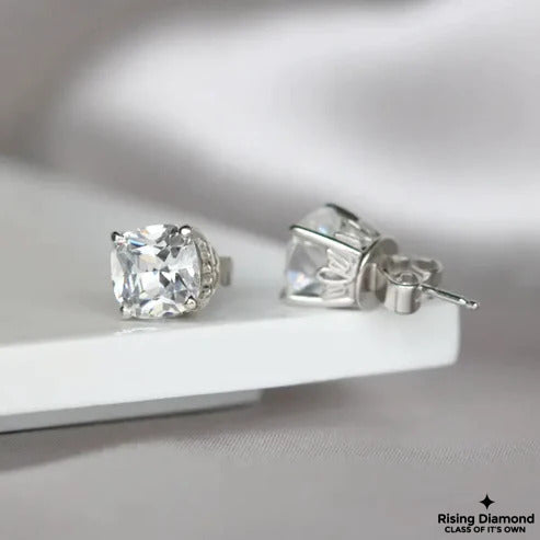 1.25 Ct Cushion For Each EF/VS Lab Grown Diamond Stud Earring