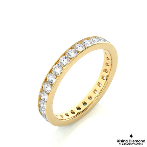0.78 CTW Round Cut Colorless Moissanite Wedding Band
