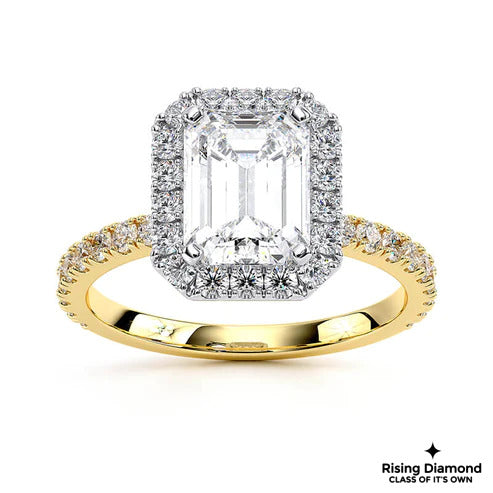 1.58 CT Emerald Cut F-VS2 Lab Grown Diamond Engagement Ring