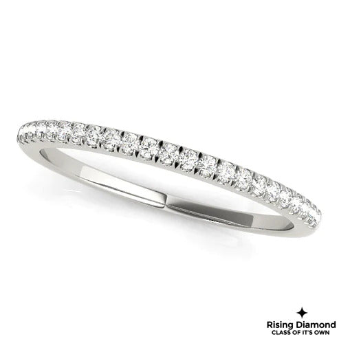 0.20 CTW Round Cut Colorless Moissanite Minimalist Band