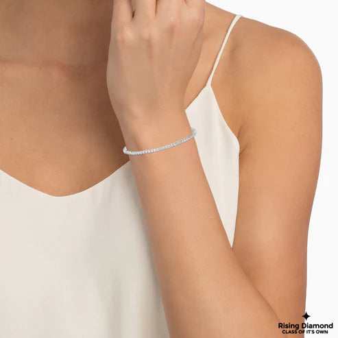3.67 CTW Round Colorless Moissanite Minimalist Tennis Bracelet