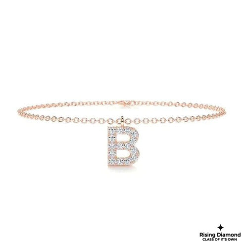 1.15 CTW Round Cut Colorless Moissanite Customize Letter Bracelet