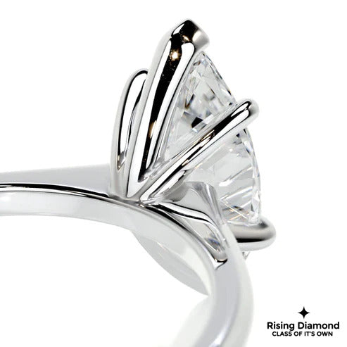 3.8 Ct Marquise Cut Colorless Moissanite Solitaire Ring