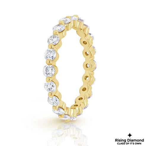 1.63 CTW Round Cut Colorless Moissanite Full Eternity Band