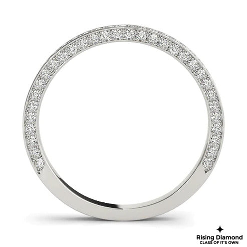 0.55 CTW Round Cut Colorless Moissanite Wedding Band