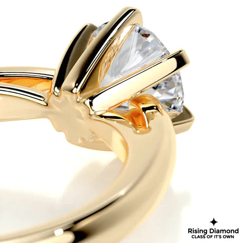 2.9 Ct Round Cut Colorless Moissanite Solitaire Engagement Ring