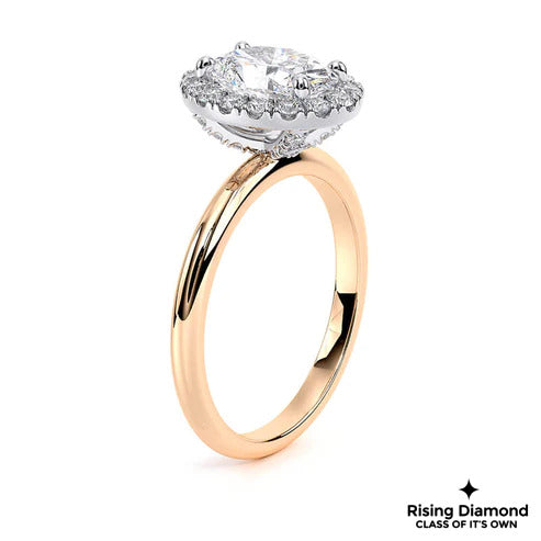 1.95 Ct Oval Cut G-VS1 Lab Grown Diamond Halo Engagement Ring
