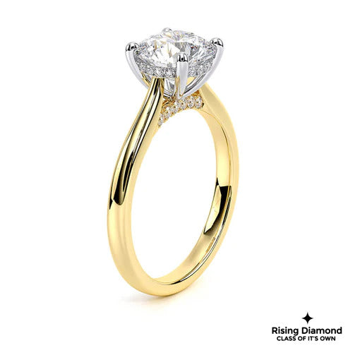 1.00 Ct Round Cut D-VS2 Lab Grown Diamond Cathedral Engagement Ring