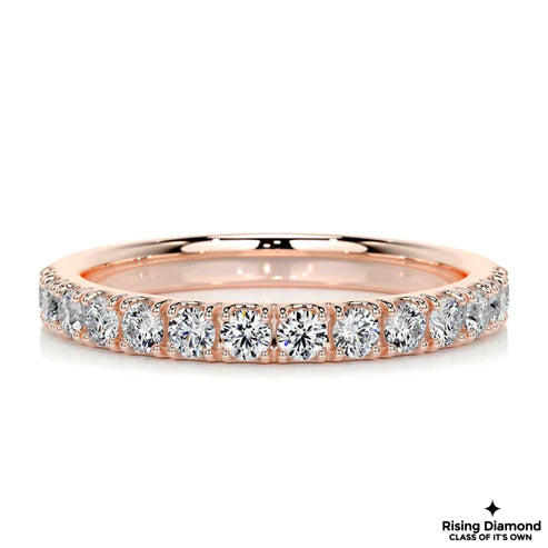 0.50 CTW Round Cut Colorless Moissanite Wedding Band