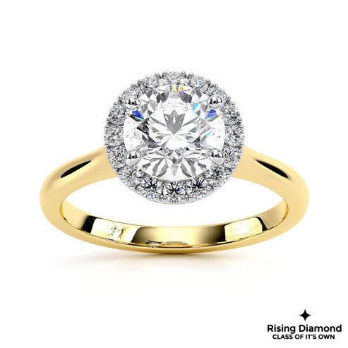 1.05 Ct Round Cut E-VS2 Lab Grown Diamond Halo Engagement Ring