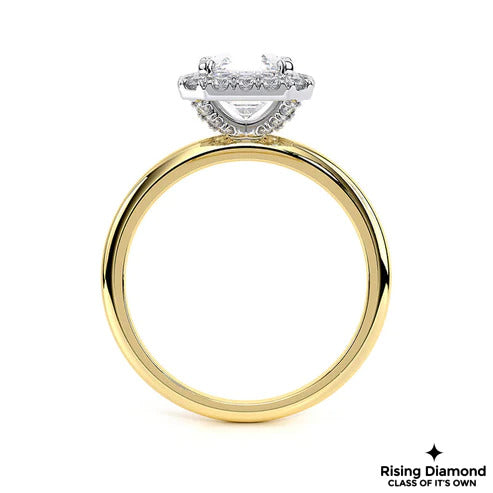 1.25 Ct Asscher F/VS1 Lab Grown Diamond Halo Ring