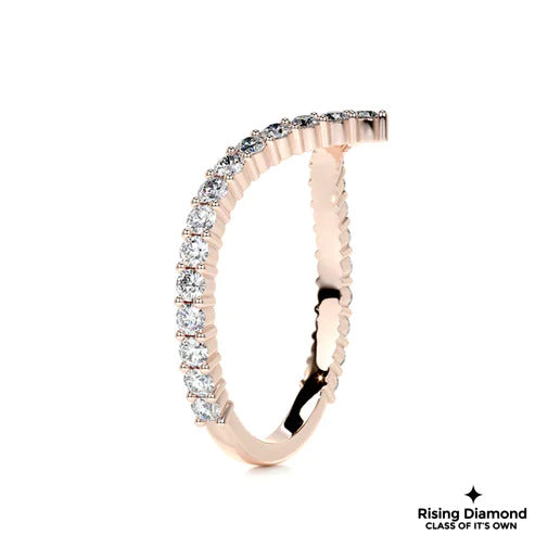 0.40 CTW Round Cut V Shape Colorless Moissanite Wedding Band
