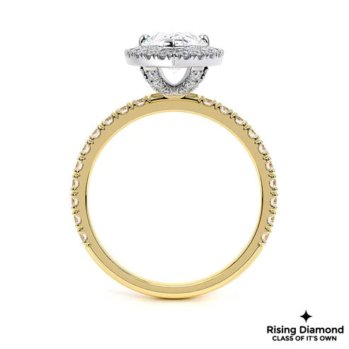 1.25 CT Pear F/VS1 Lab Grown Diamond Halo Ring
