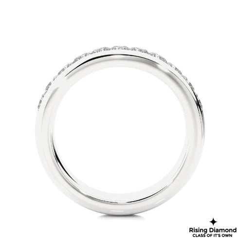 0.42 Ct Princess Cut FG-VS Lab Grown Diamond Gold Wedding Band