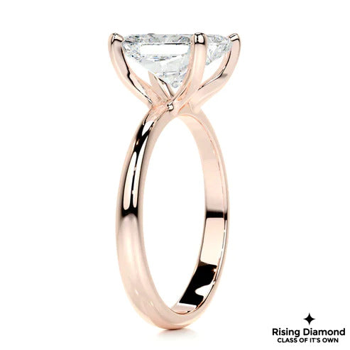 3.42 Ct Radiant Cut Colorless Moissanite Engagement Ring