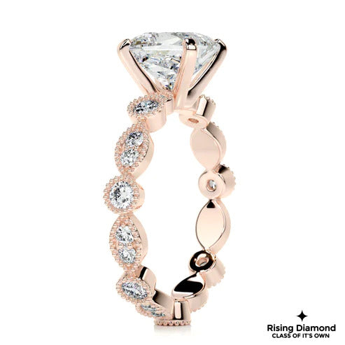 2.8 Ct Princess Cut Colorless Moissanite Engagement Ring