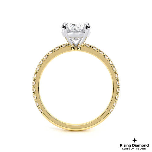 1.25 Ct Oval Cut F-VS2 Lab Grown Diamond Half Eternity Engagement Ring