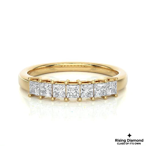 0.35 CTW Princess Cut Colorless Moissanite Wedding Band