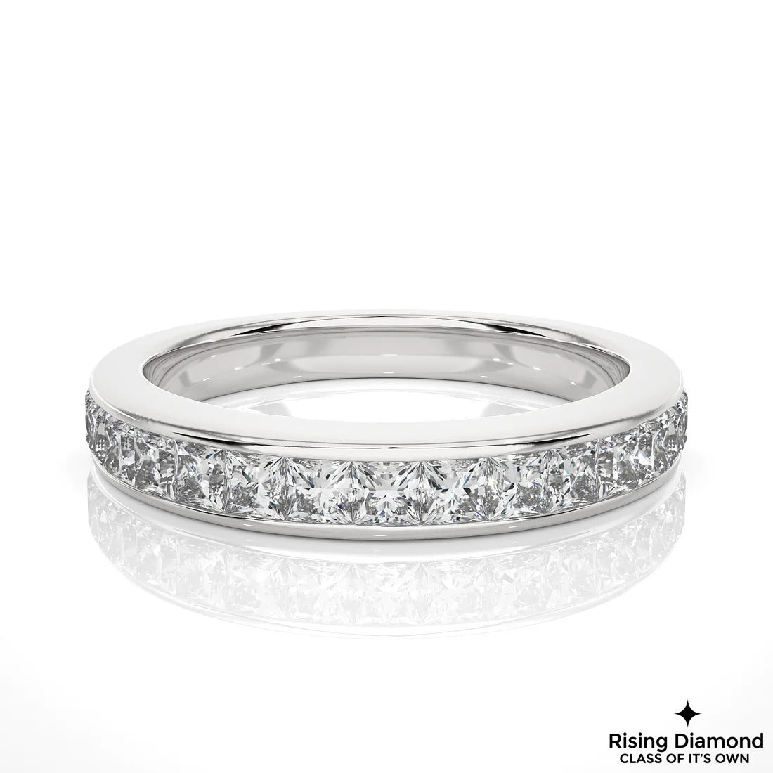 0.35 CTW Princess Cut Colorless Moissanite Wedding Band