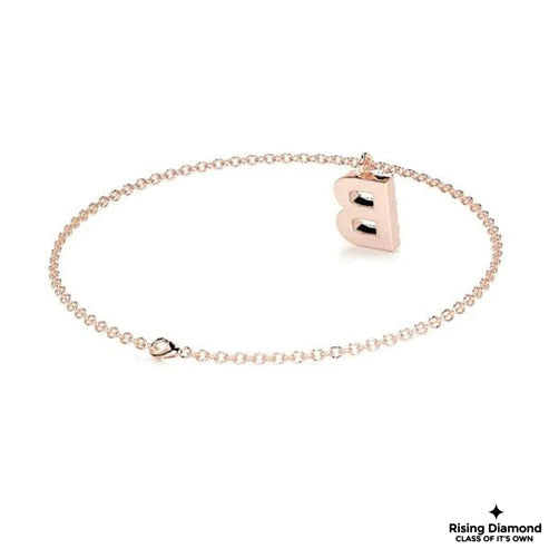 1.15 CTW Round Cut Colorless Moissanite Customize Letter Bracelet