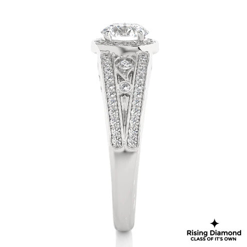 1.0 Ct Round Cut E-VS Lab Grown Diamond Engagement Ring