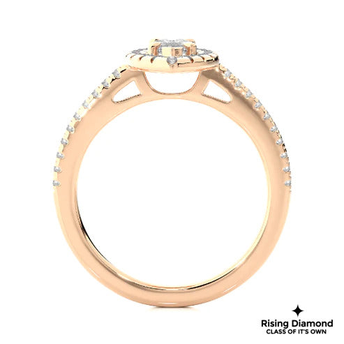 3.01 CT Marquise Cut Colorless Moissanite Halo Engagement Ring