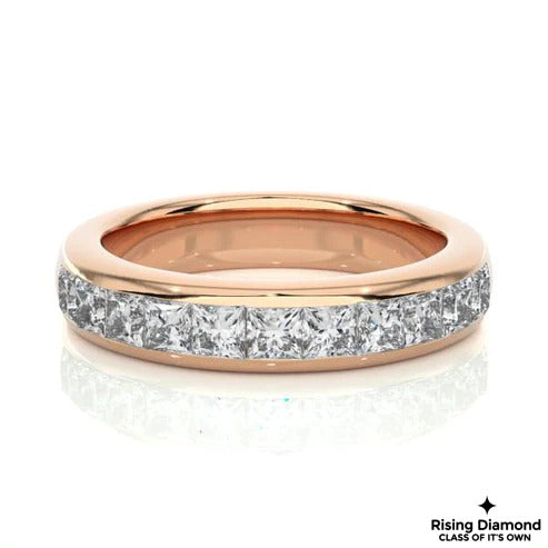 0.42 CTW Princess Cut Colorless Moissanite Wedding Band