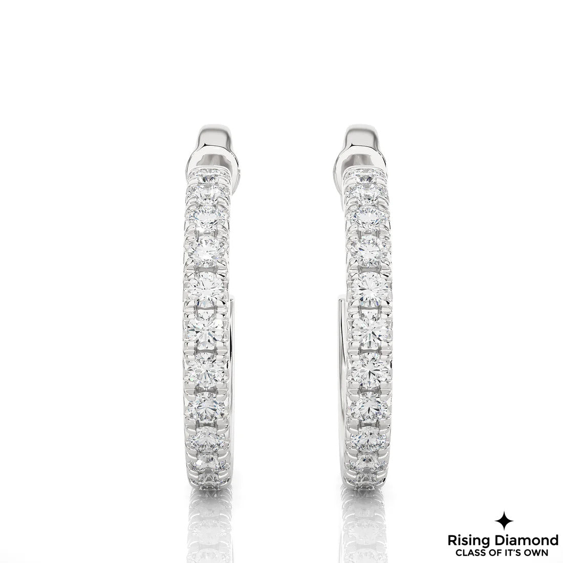 1.4 TCW Round Cut Lab Grown Diamond Gold Earring