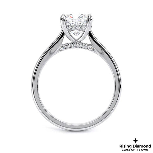 1.25 CT E/VS1 Cushion Cut Lab Grown Diamond Solitaire Ring