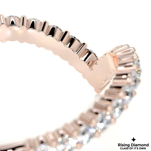 0.40 CTW Round Cut V Shape Colorless Moissanite Wedding Band