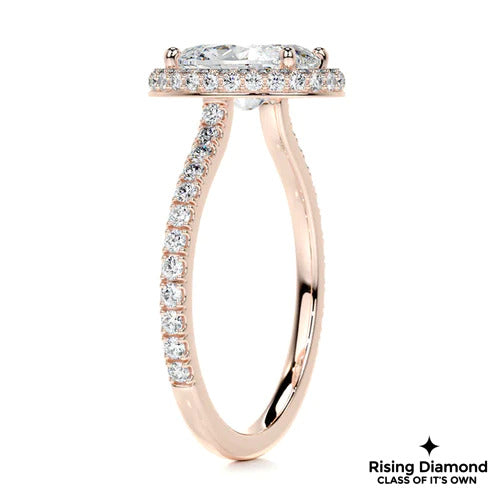 4.8 Ct Oval Cut Colorless Moissanite Halo Engagement Ring