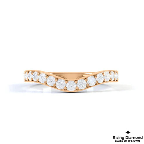 0.65 CTW Round Cut Colorless Moissanite Wedding Band