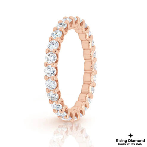 1.83 CTW Round Cut Colorless Moissanite Eternity Band