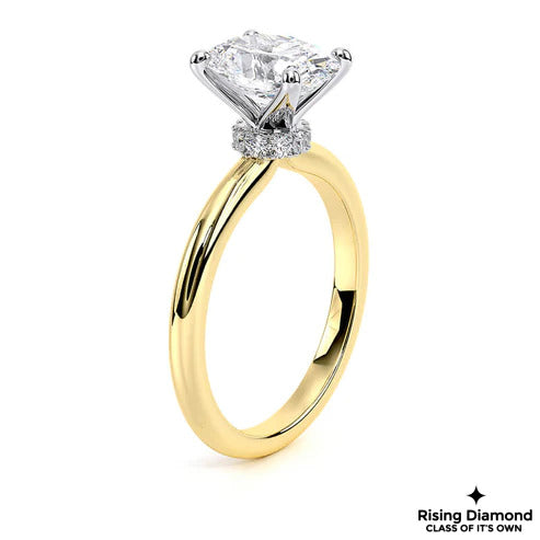 1.55 Ct Oval Cut F-VS2 Lab Grown Diamond Hidden Halo Engagement Ring